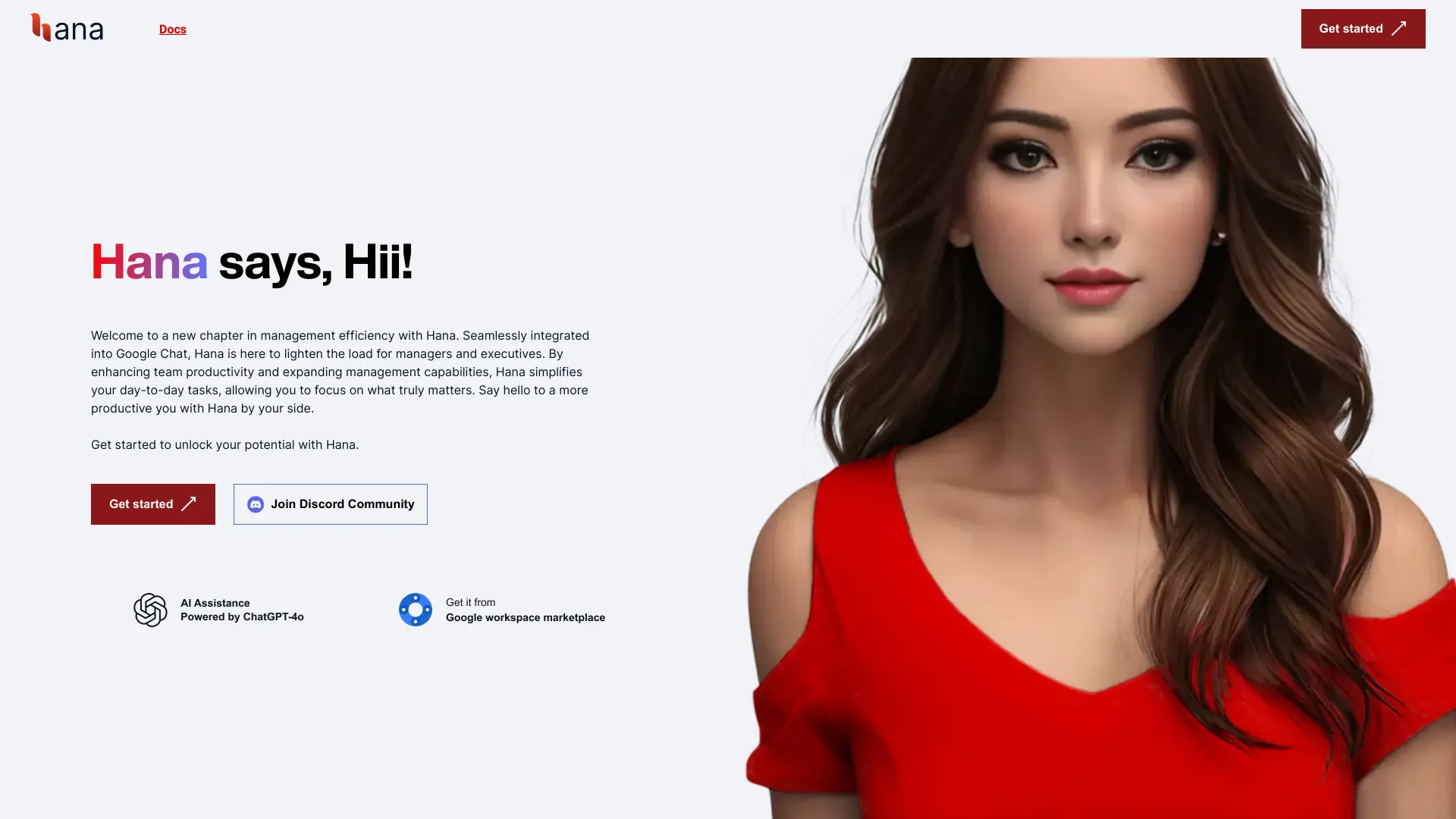 Hana - AI-Powered Google Chat Assistant screenshot