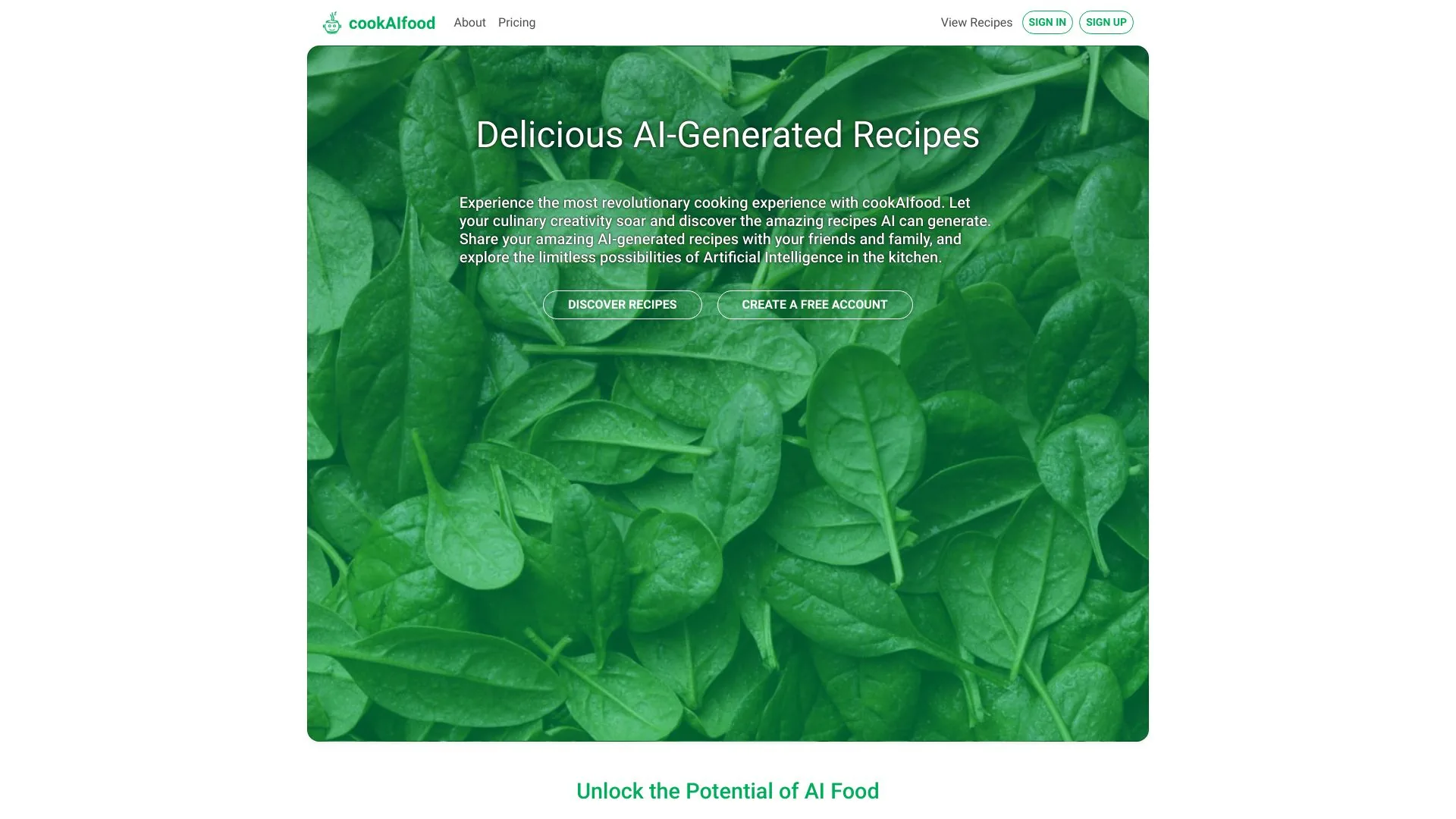 cookAIfood screenshot