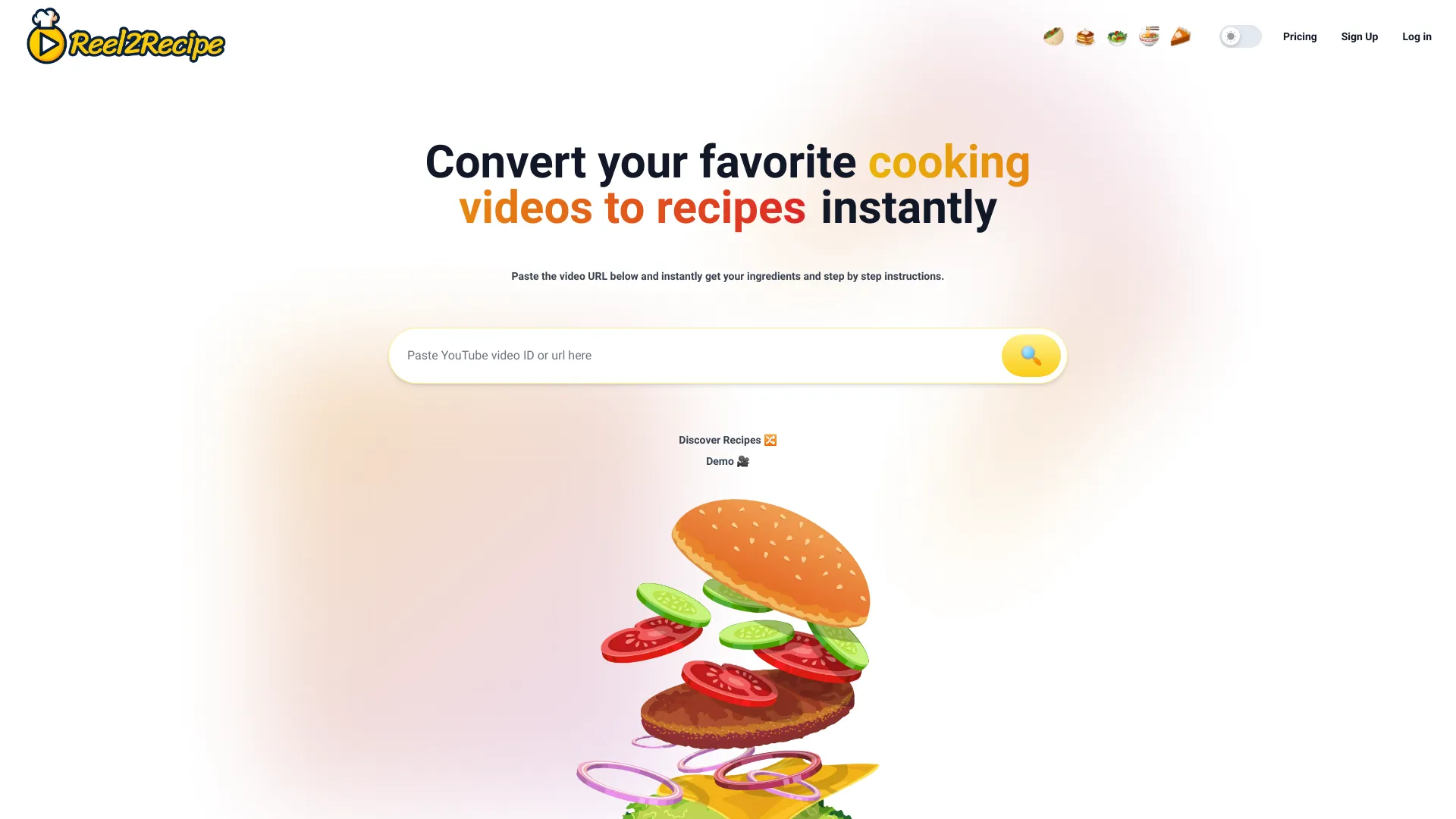 Reel2Recipe screenshot