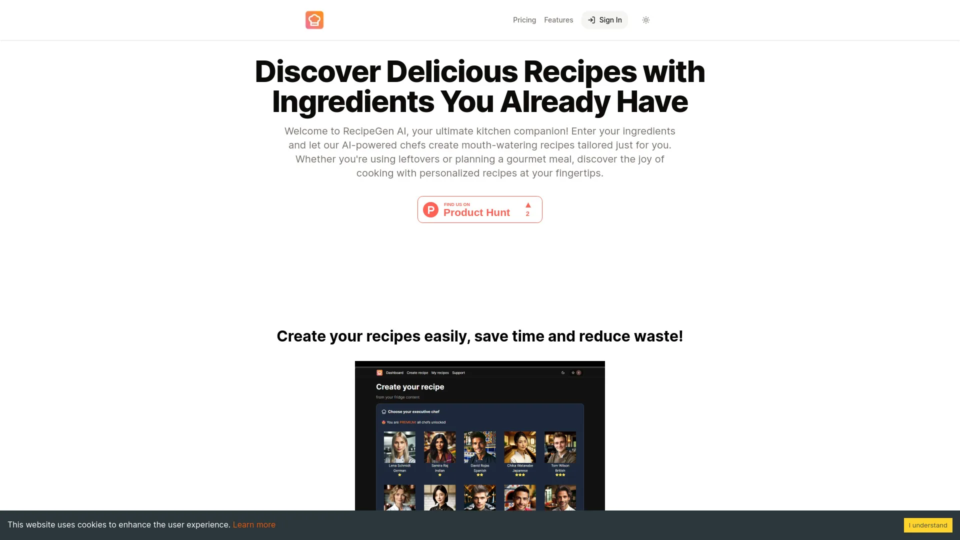RecipeGen AI screenshot
