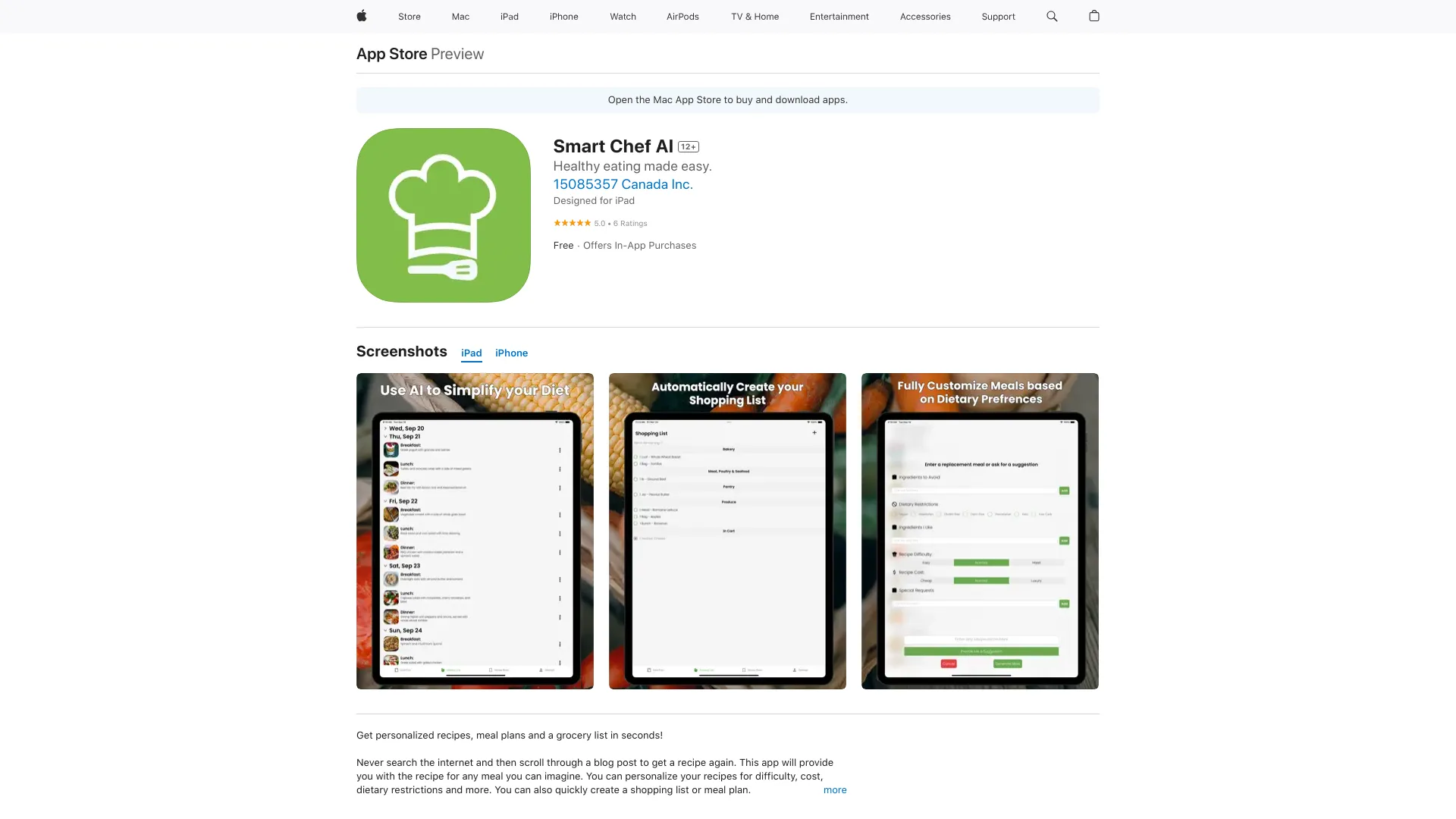 Smart Chef AI screenshot