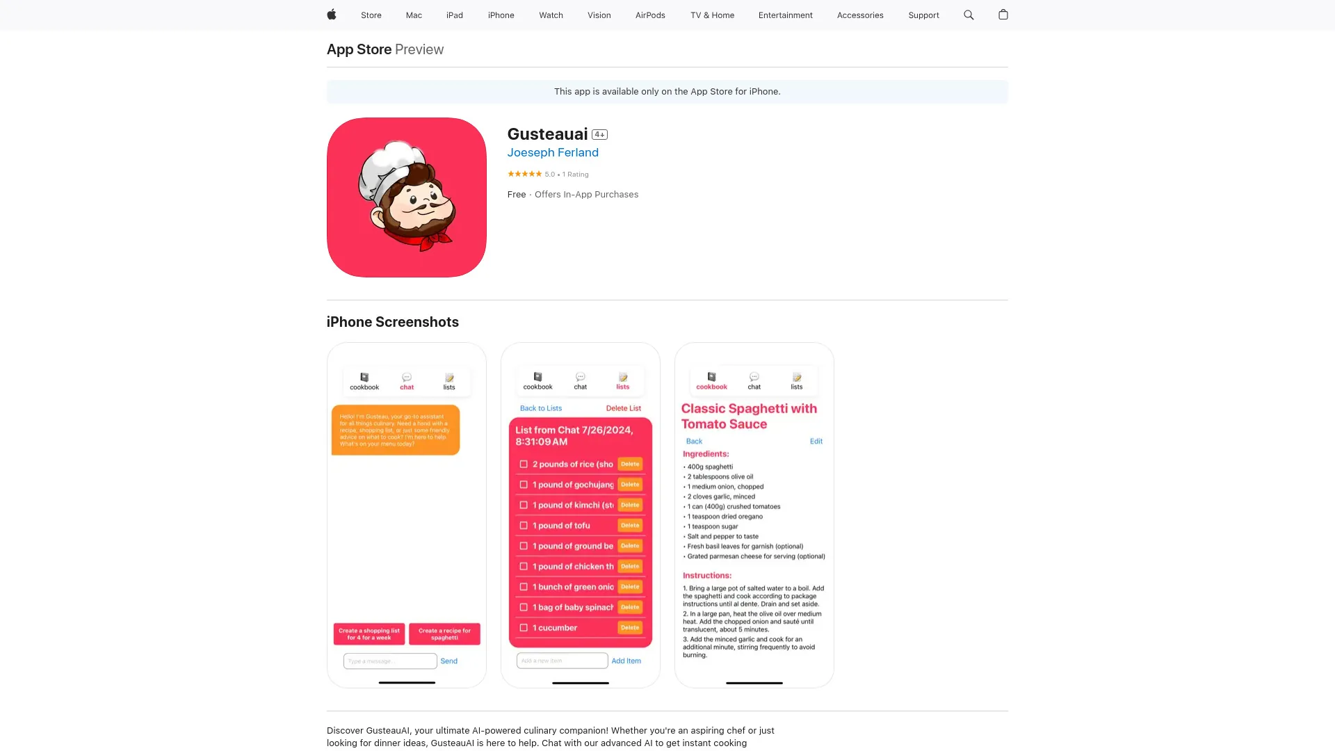 GusteauAI screenshot