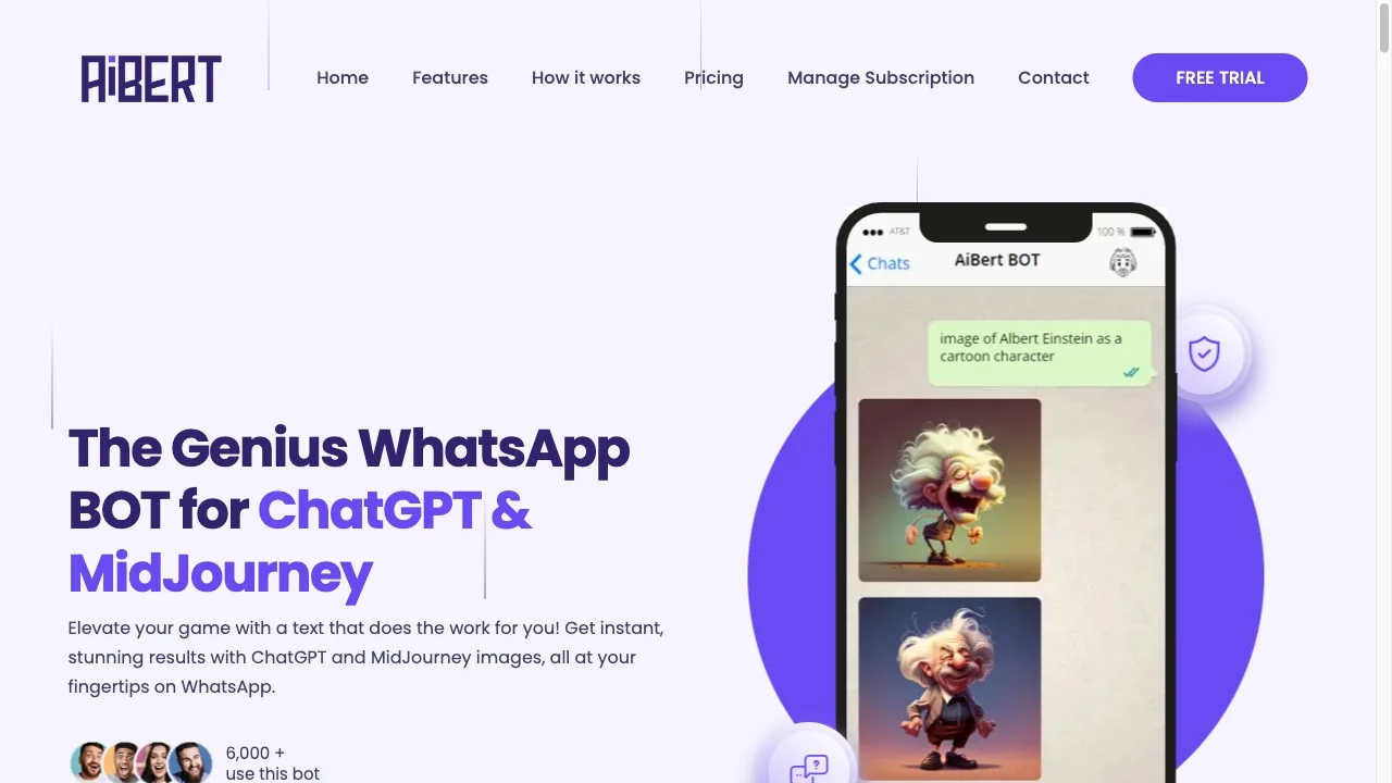 AiBERT：ChatGPT和Midjourney的智能WhatsApp机器人 screenshot