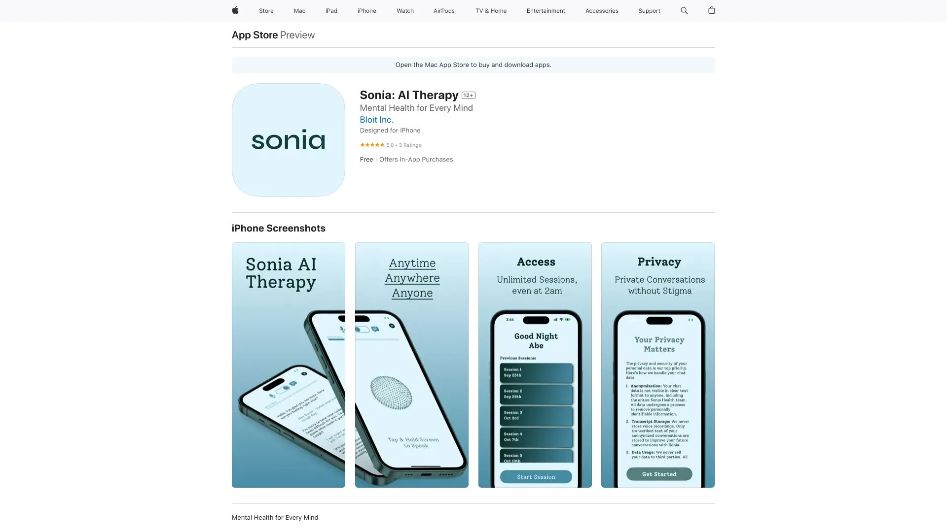 Sonia: AI疗法 screenshot