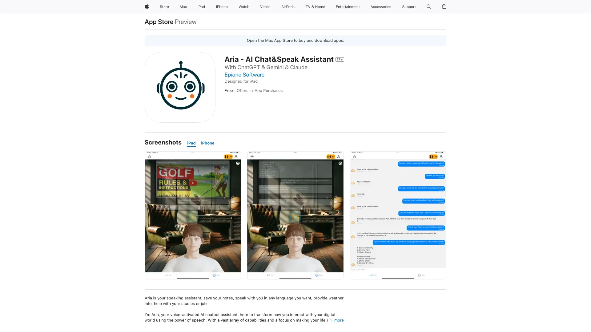 Aria - AI Chat&Speak Assistant screenshot