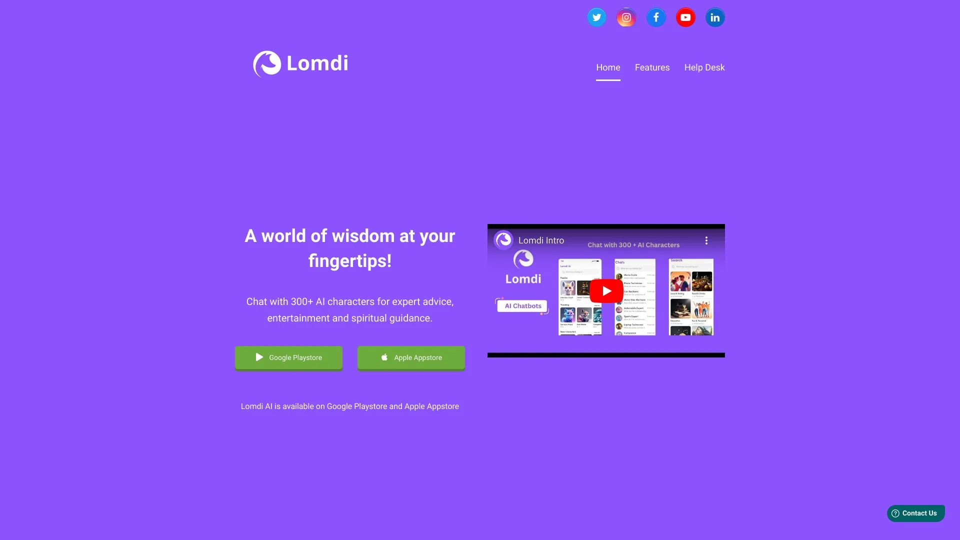 Lomdi AI Chatbot screenshot