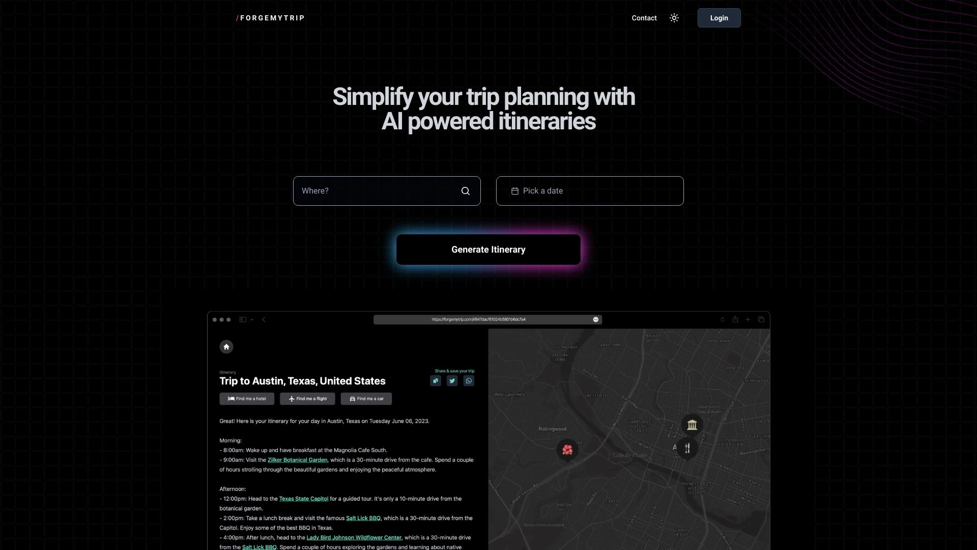 Forgemytrip screenshot