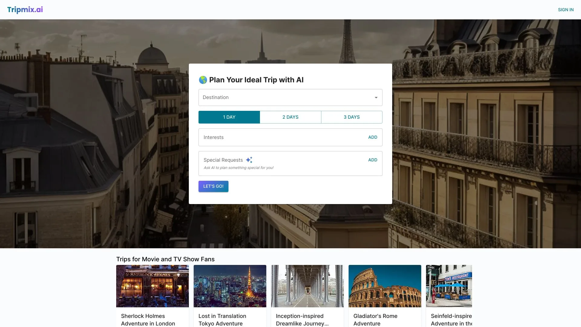 TripMix screenshot