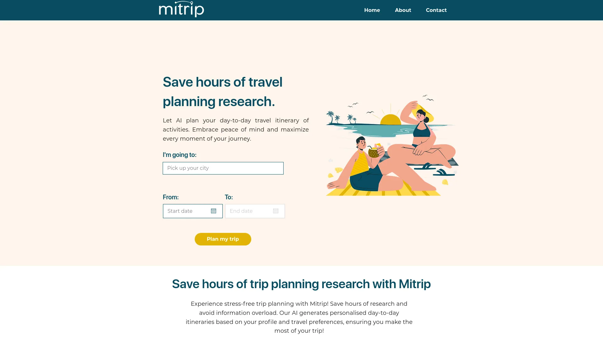 Mitrip | AI Trip Itinerary Planner screenshot