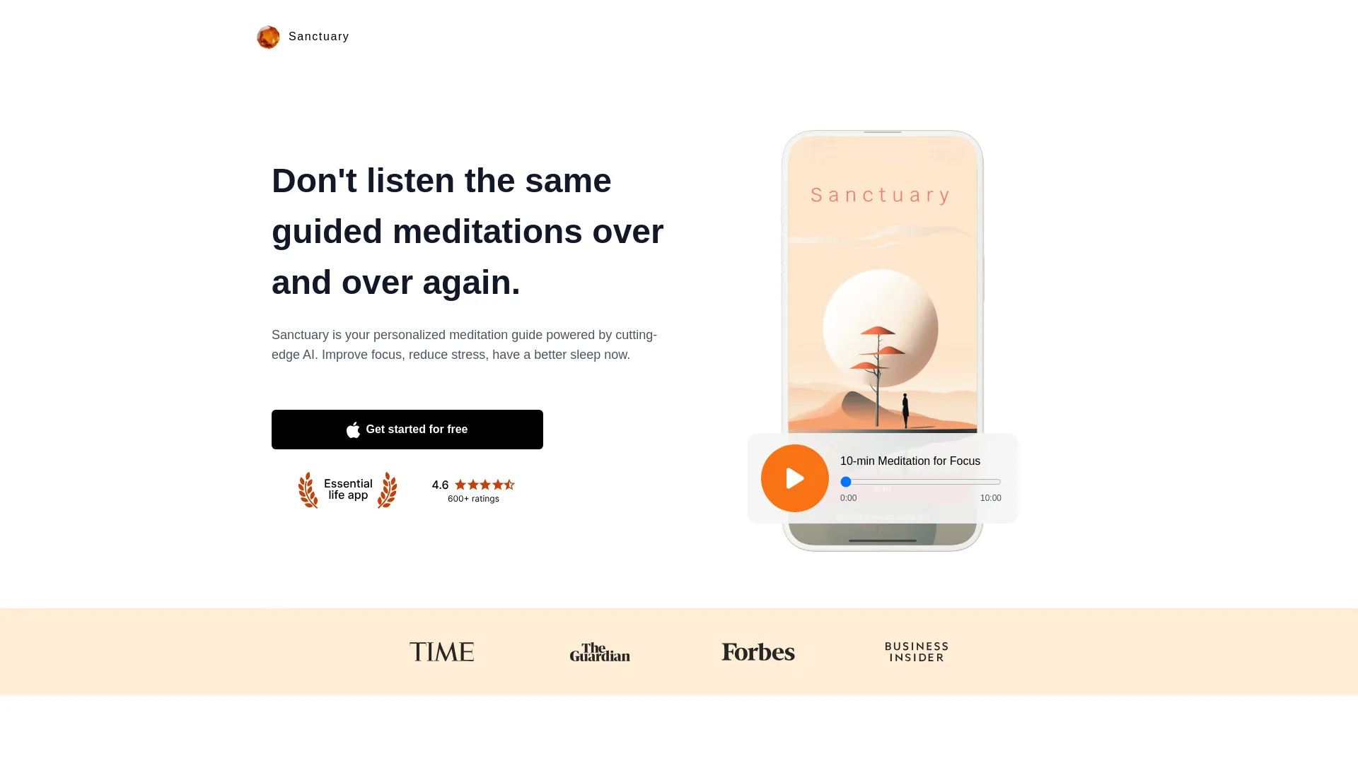 Sanctuary: Meditations & Sleep screenshot