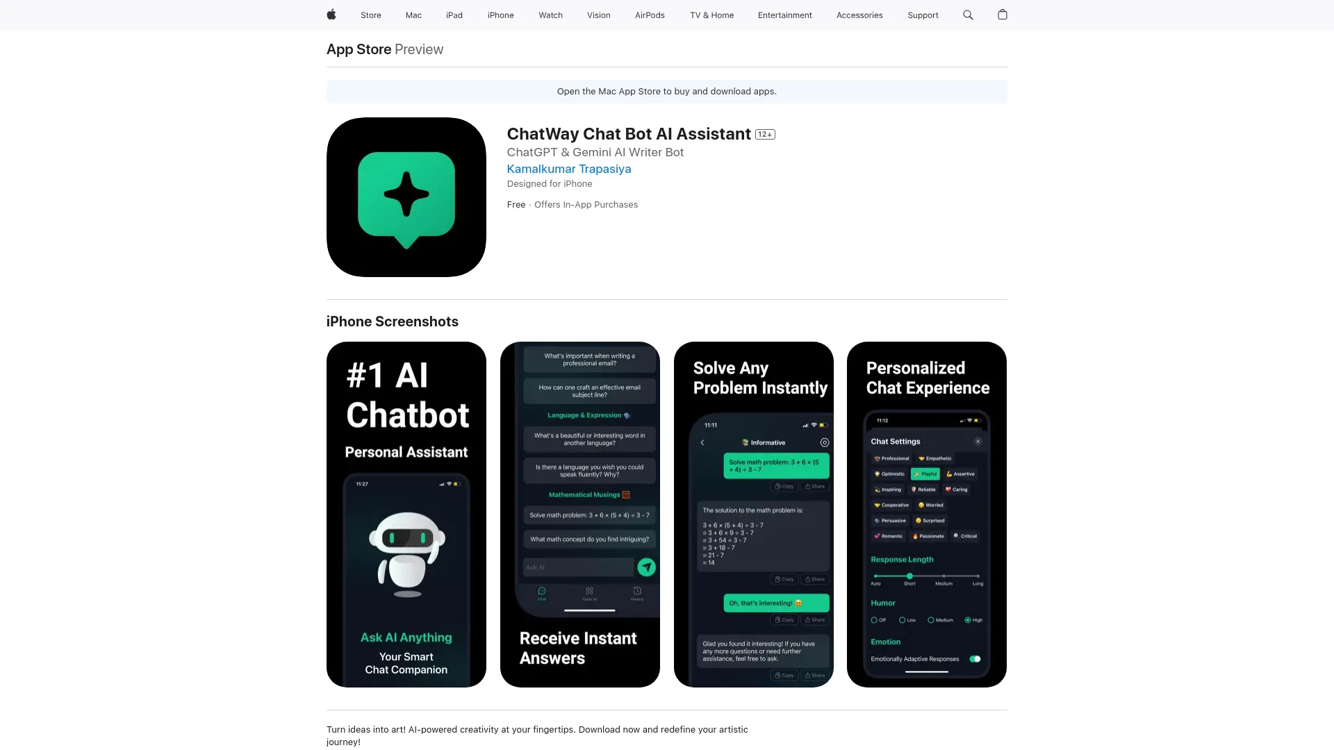 ChatWay AI Assistant screenshot