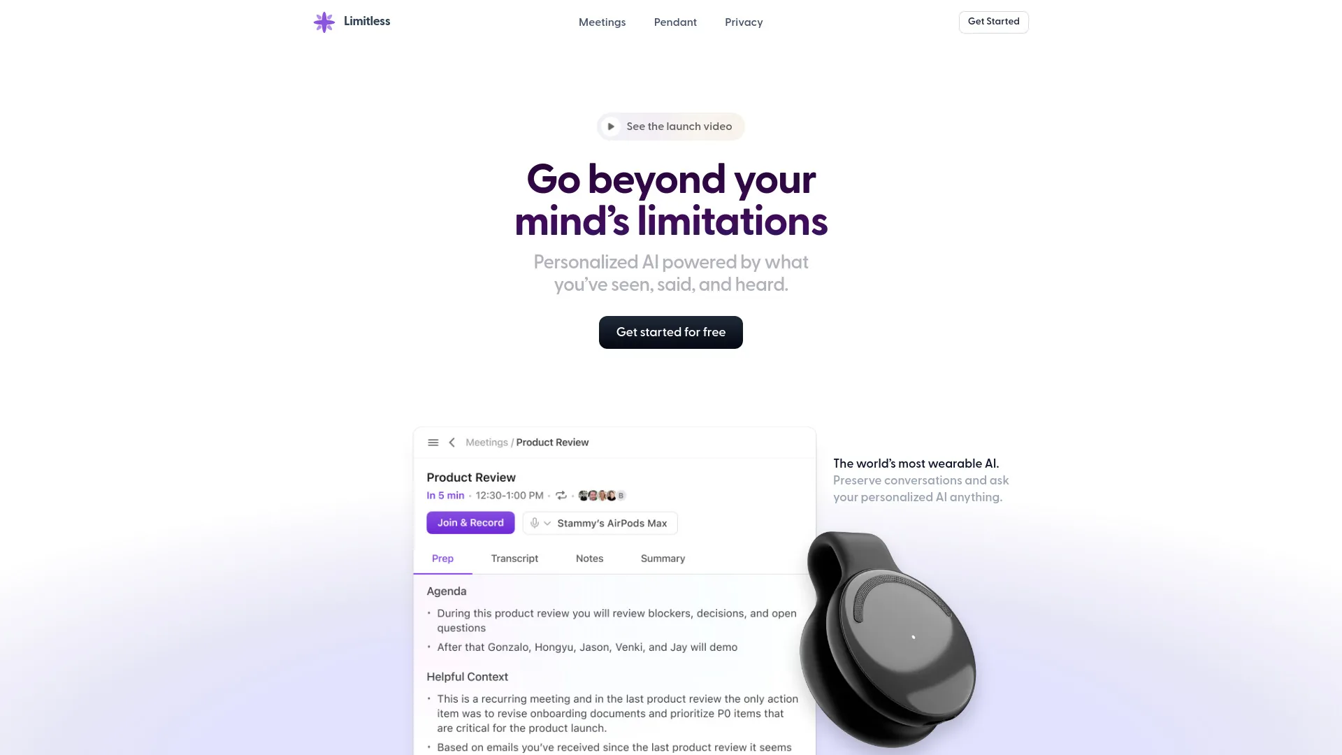 Limitless AI screenshot
