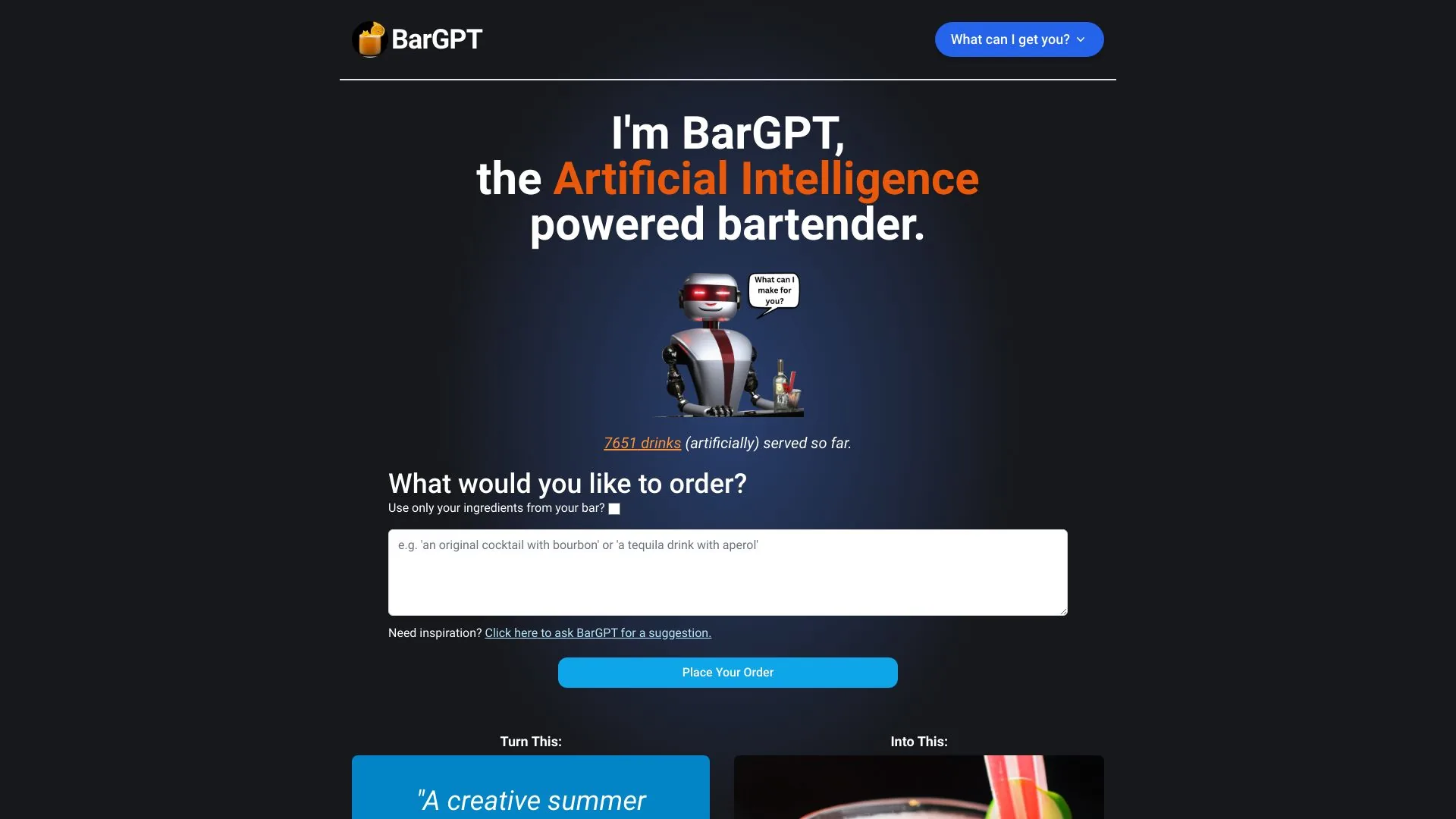 BarGPT screenshot