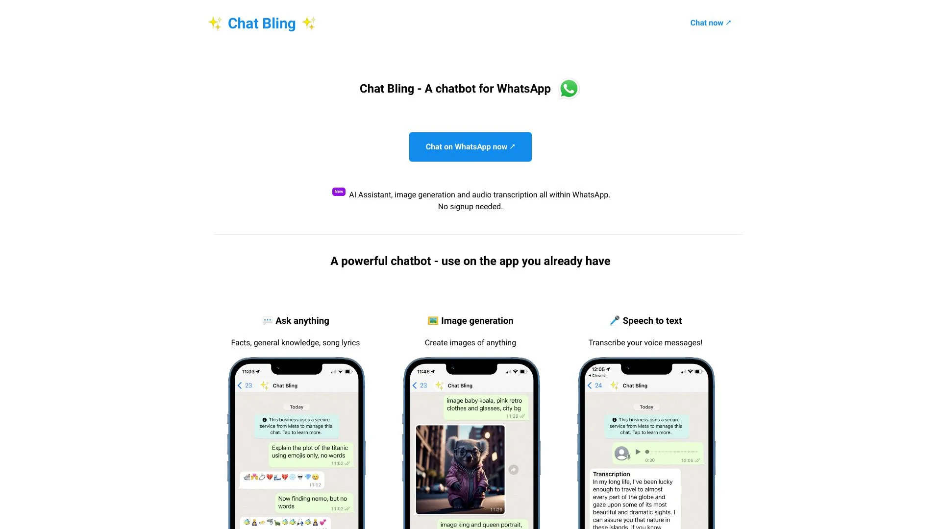 Chat Bling screenshot
