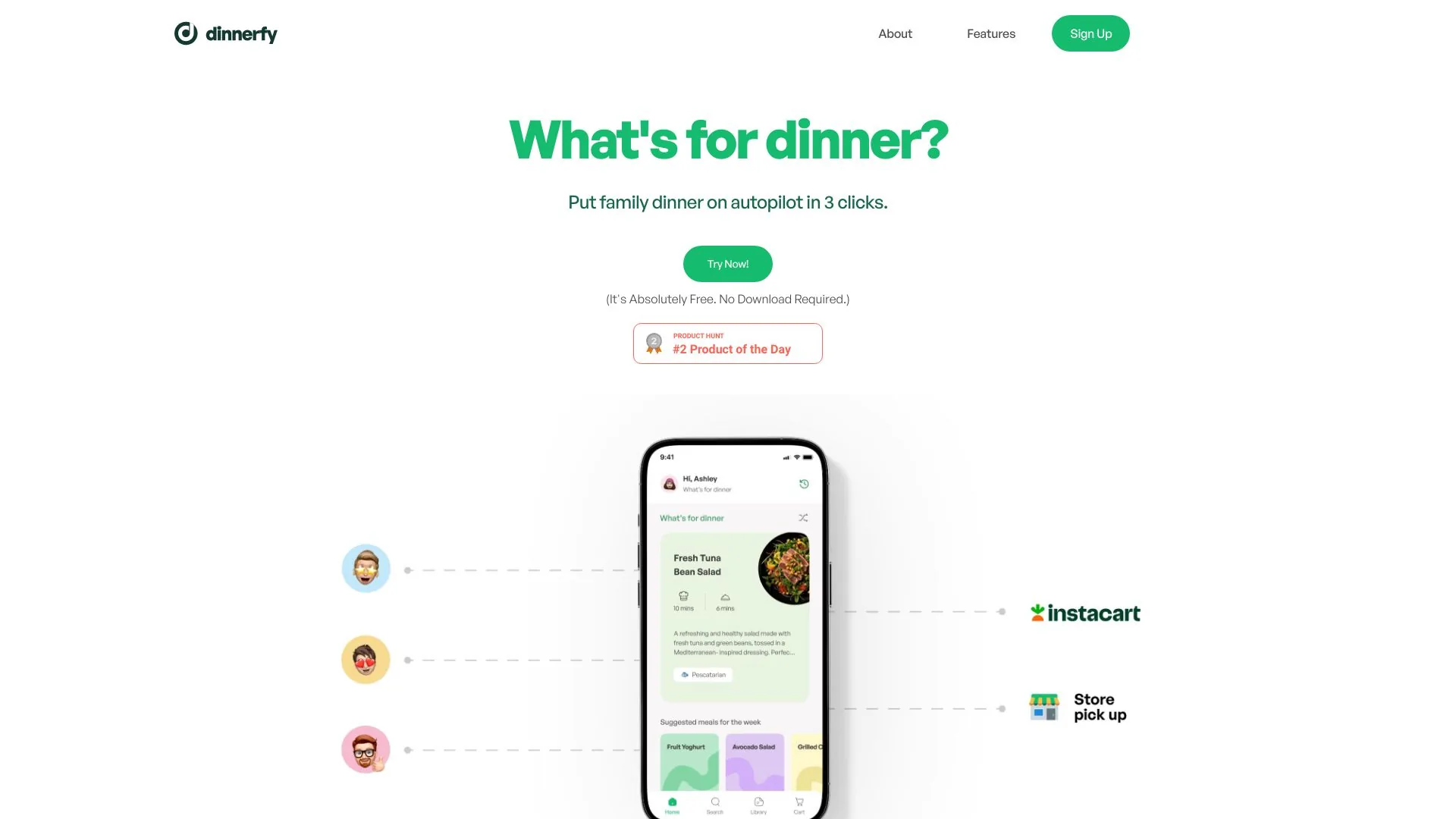 Dinnerfy screenshot