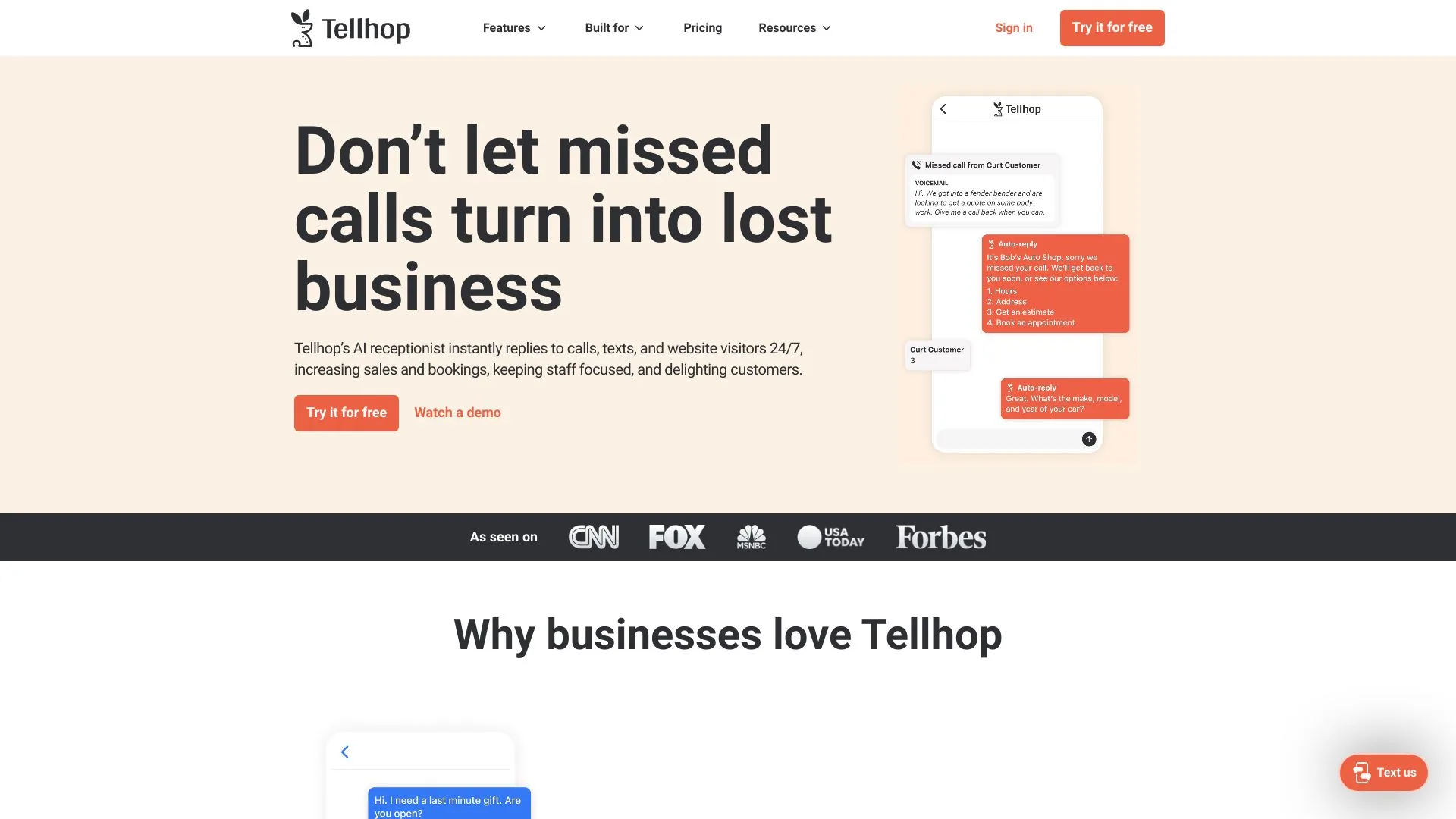 Tellhop screenshot