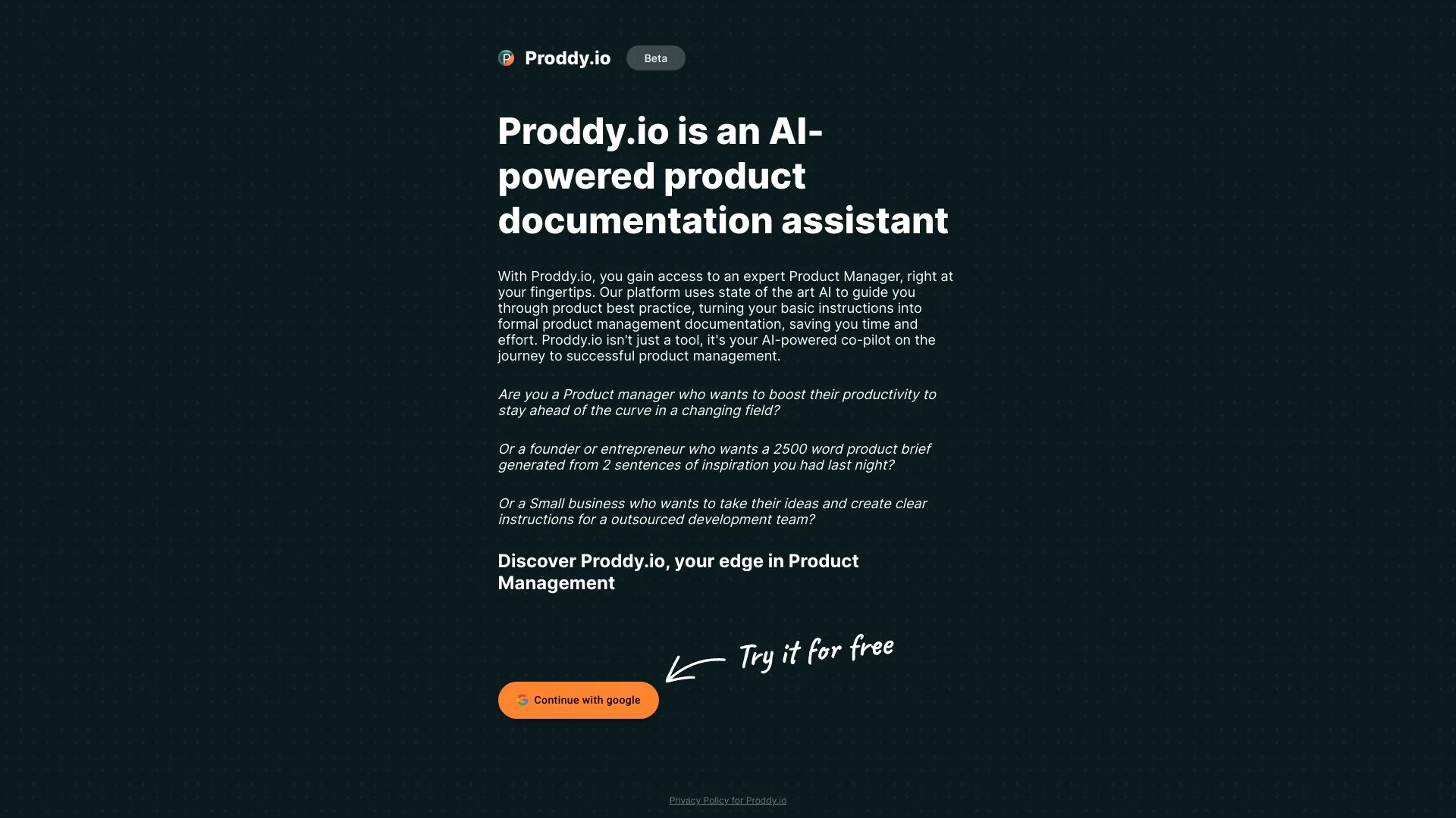 Proddy.io screenshot