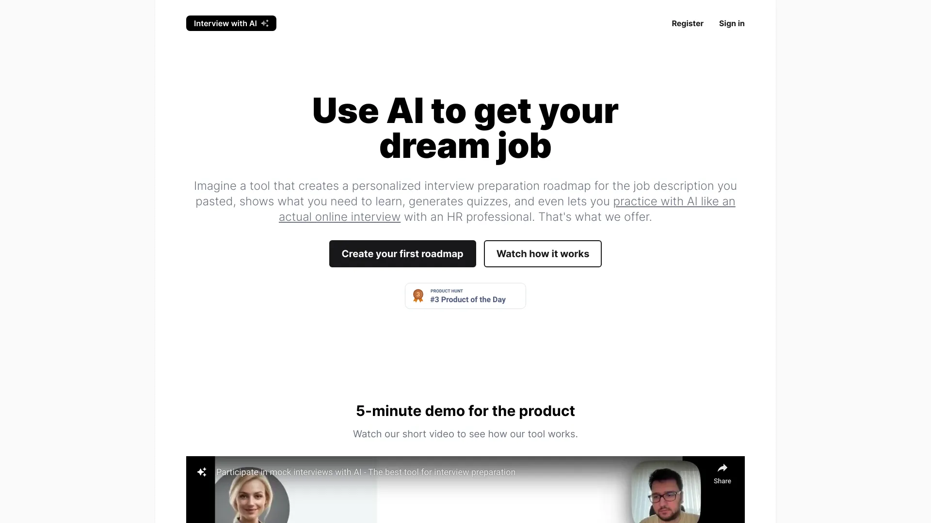 Interview with AI screenshot