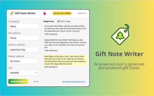 Gift Note Writer screenshot