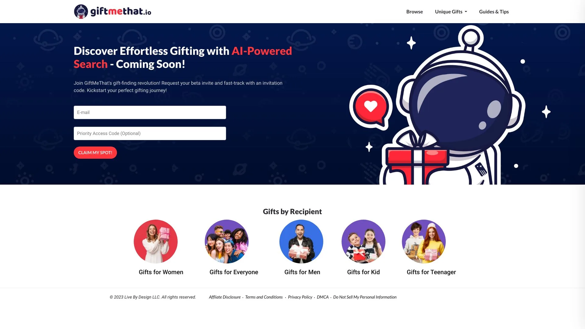 GiftMeThat.io screenshot