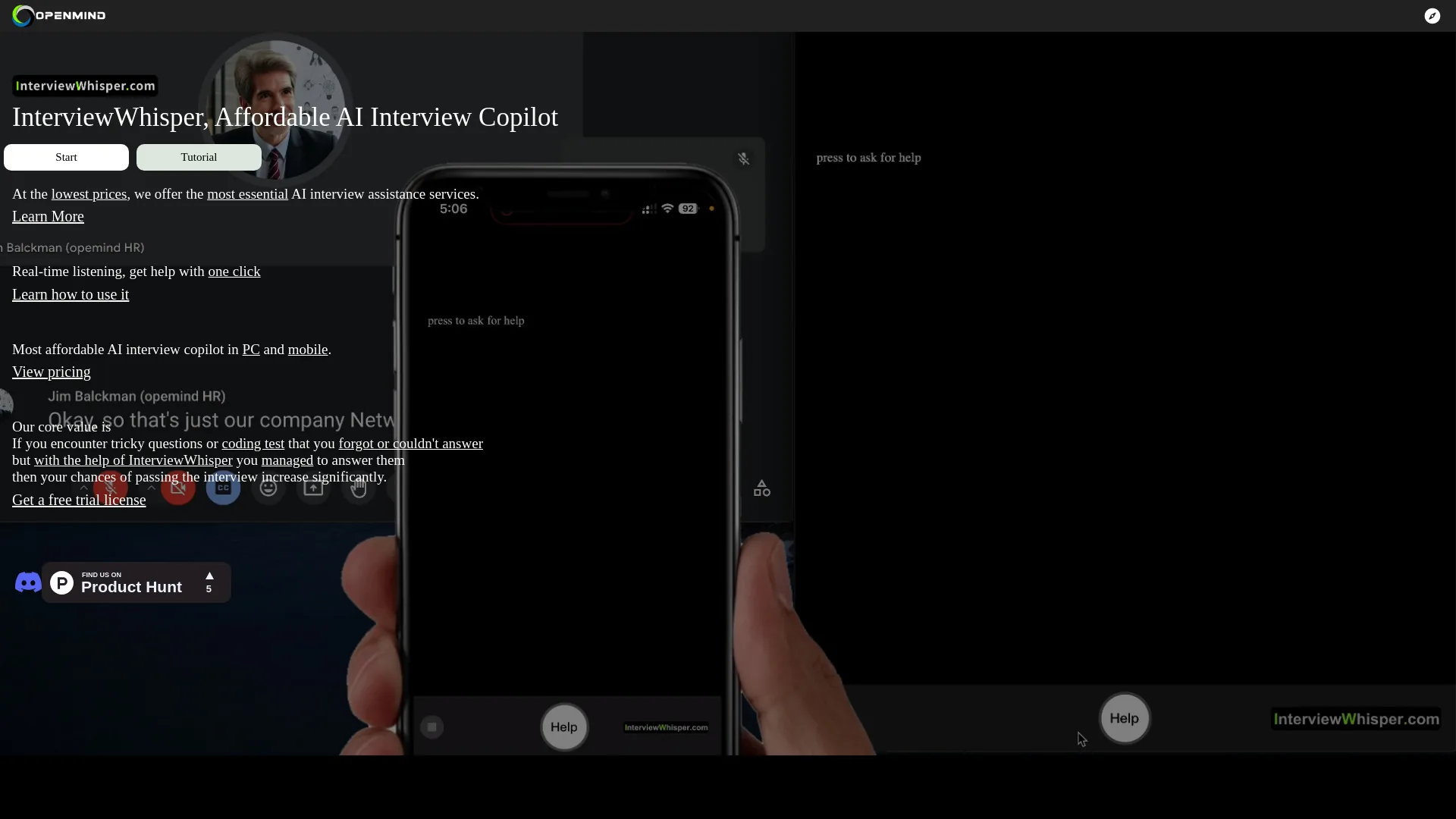 InterviewWhisper screenshot