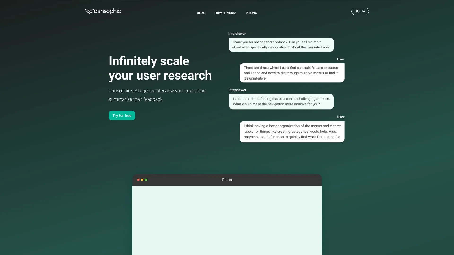 Pansophic screenshot