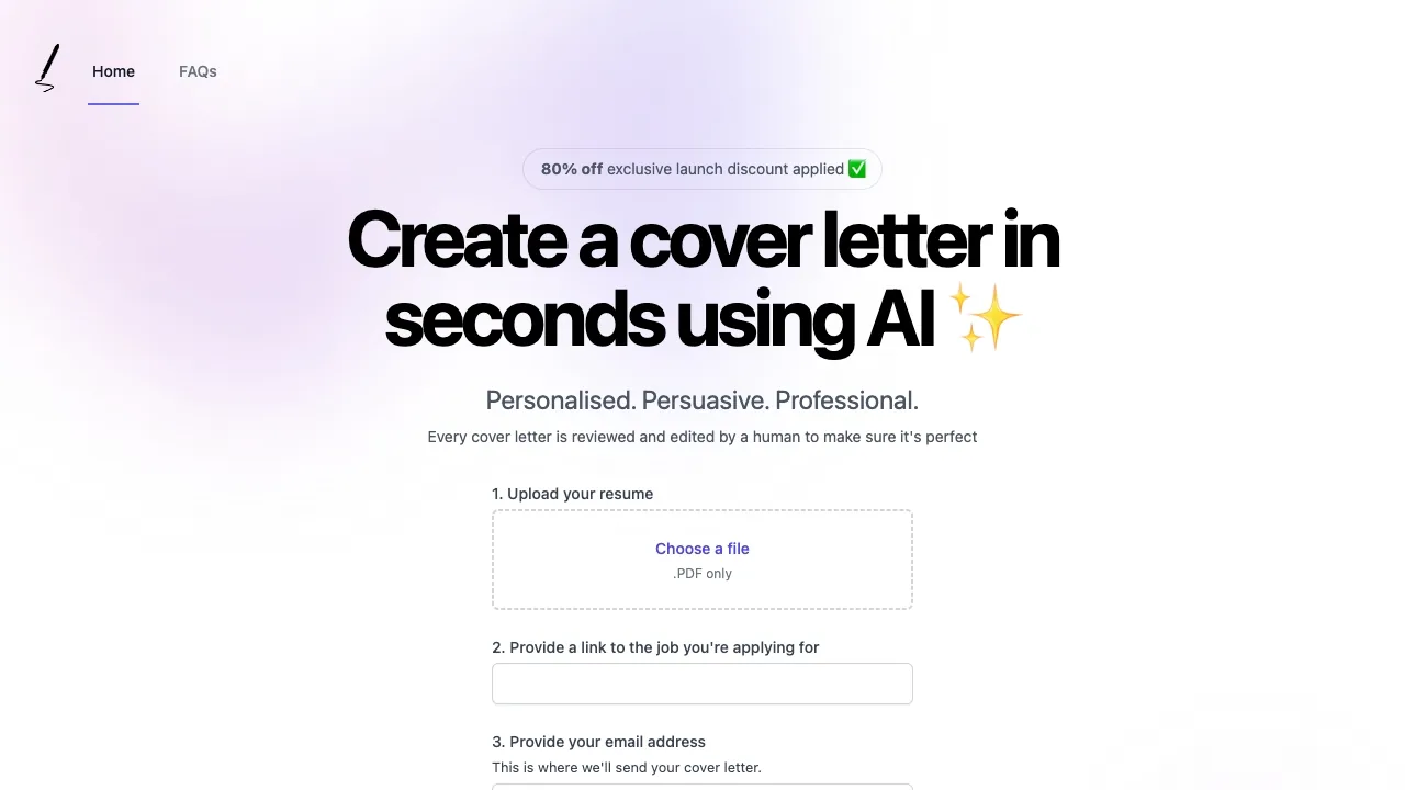 AI求职信生成器 screenshot