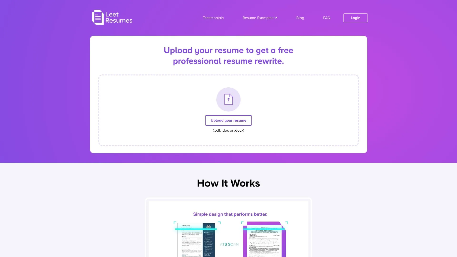 Leet Resumes screenshot