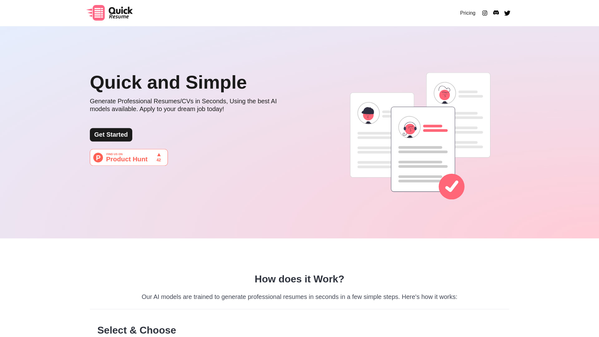 Quick Resume - AI Resume Creation Tool screenshot