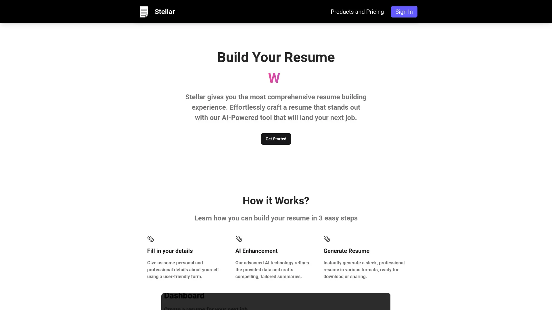 Stellar Job CV screenshot