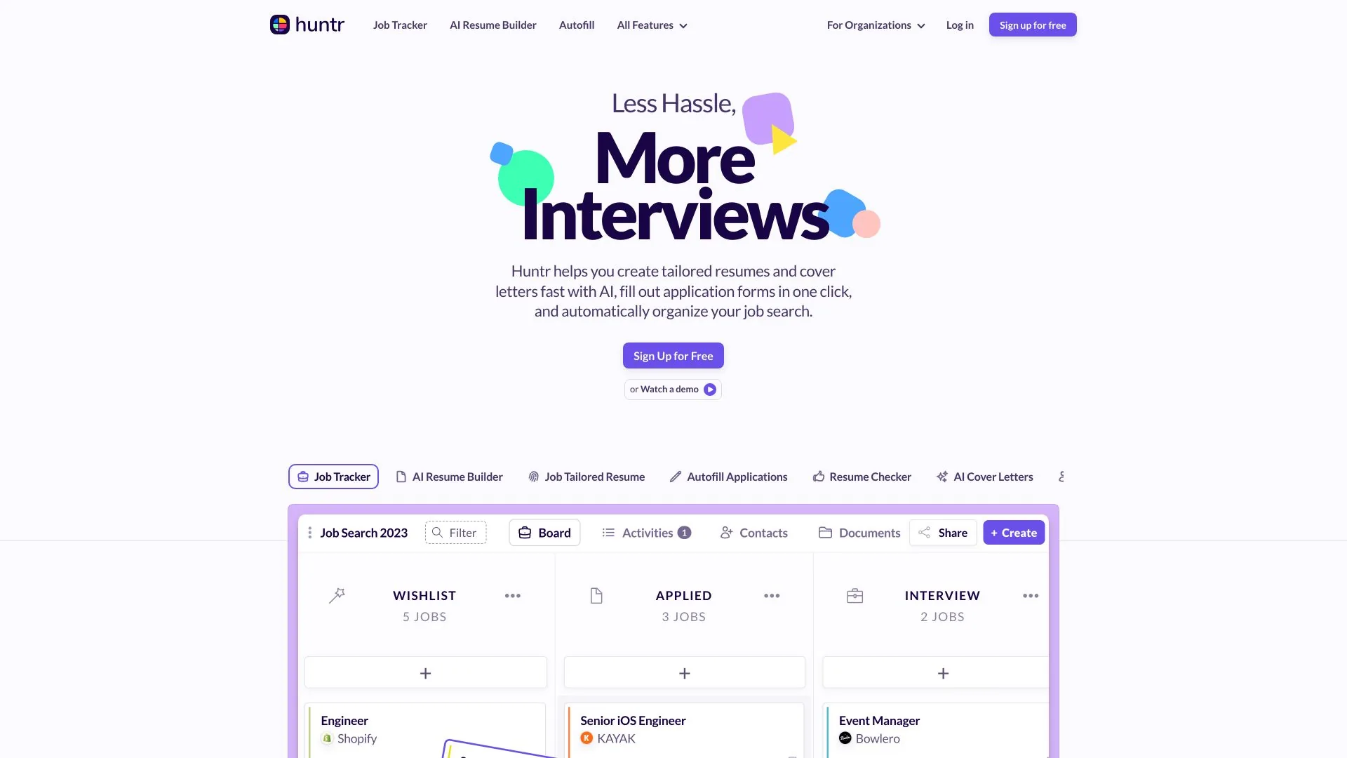 Huntr screenshot