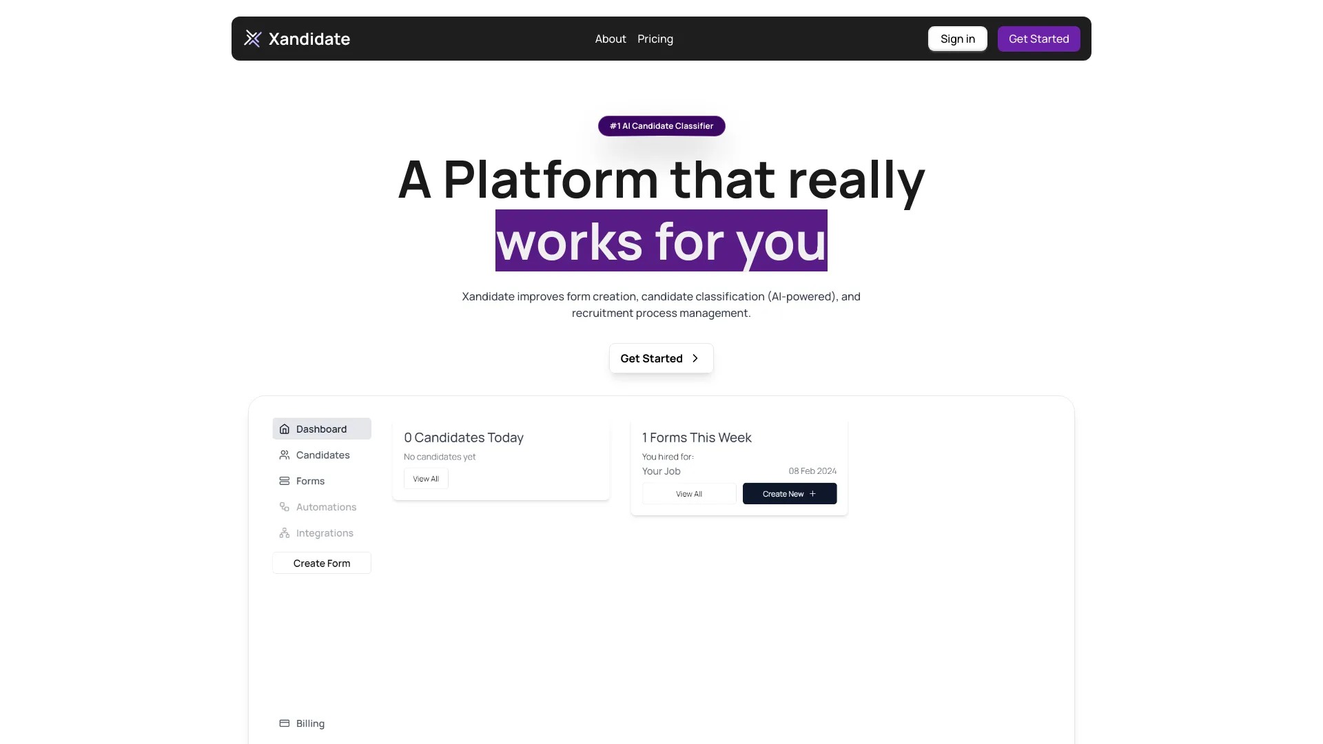 AI Candidate Classifier screenshot
