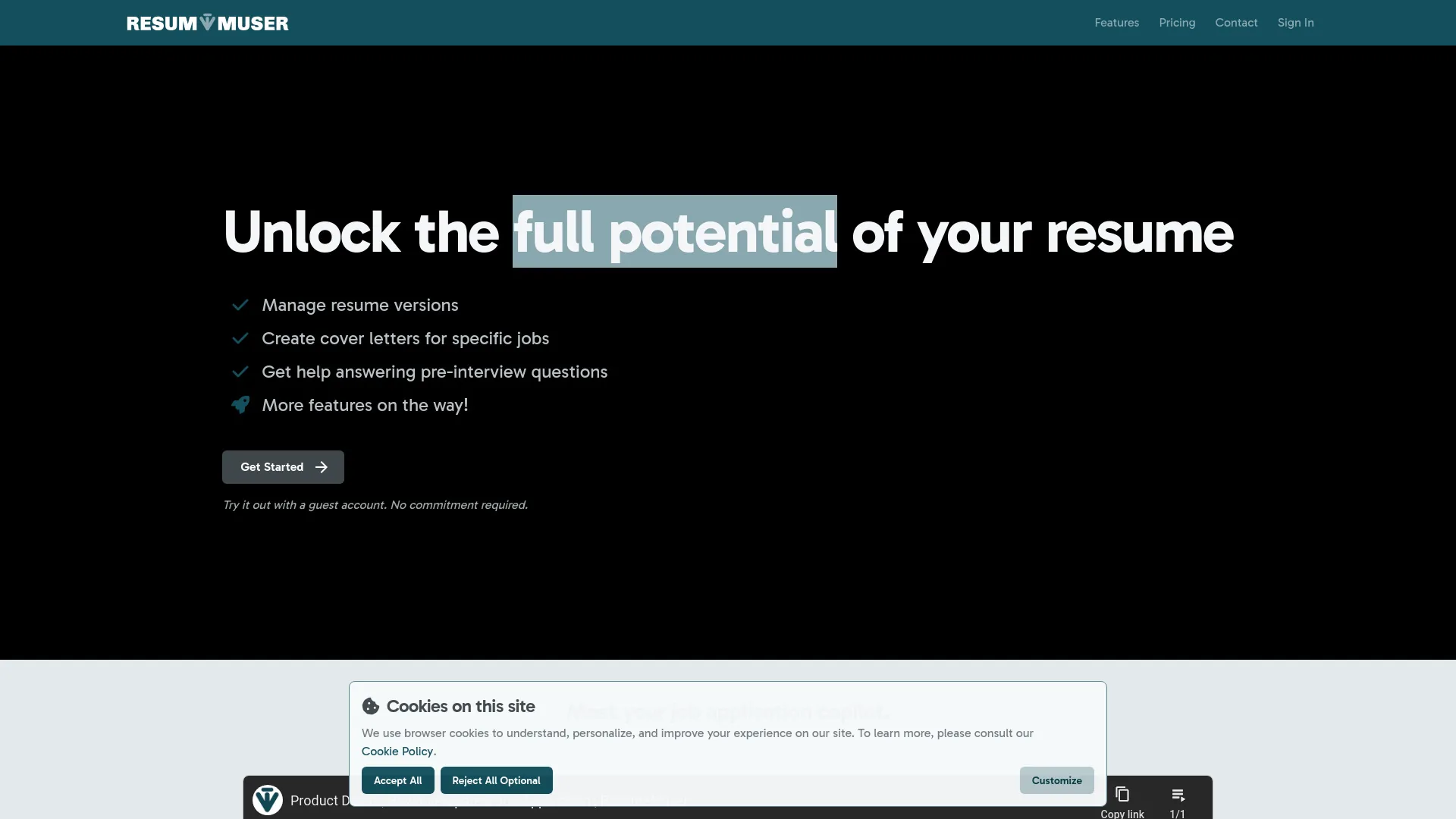 ResumeMuser screenshot