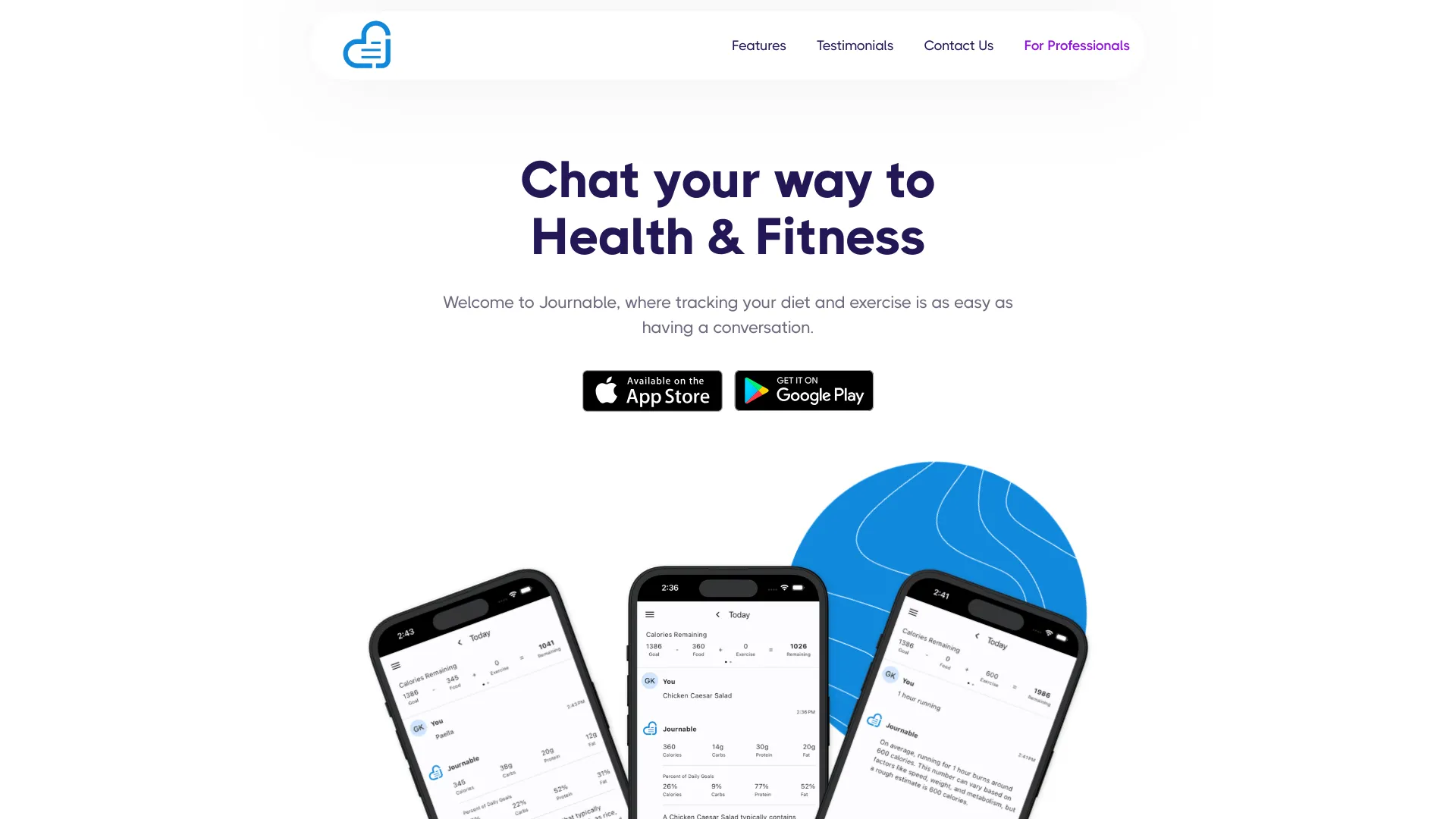 Journable - Food and Fitness Journal screenshot