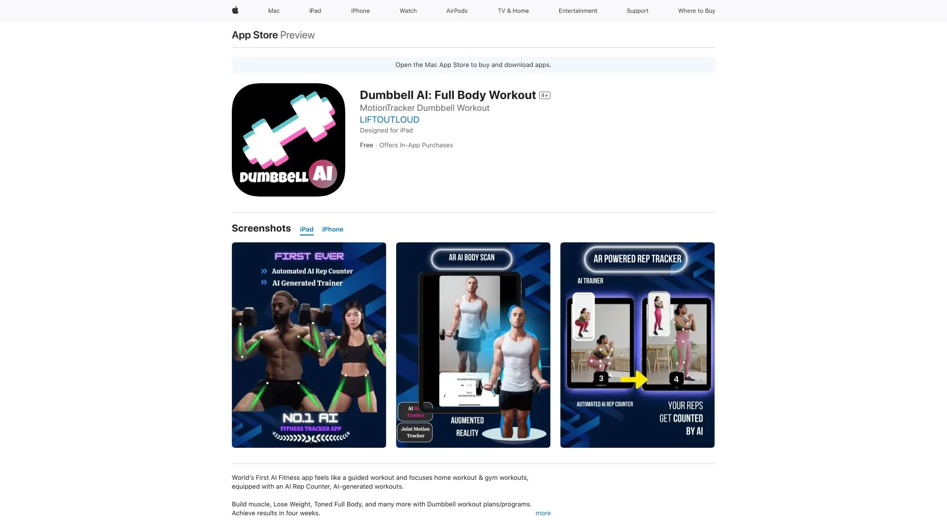 Dumbbell AI screenshot
