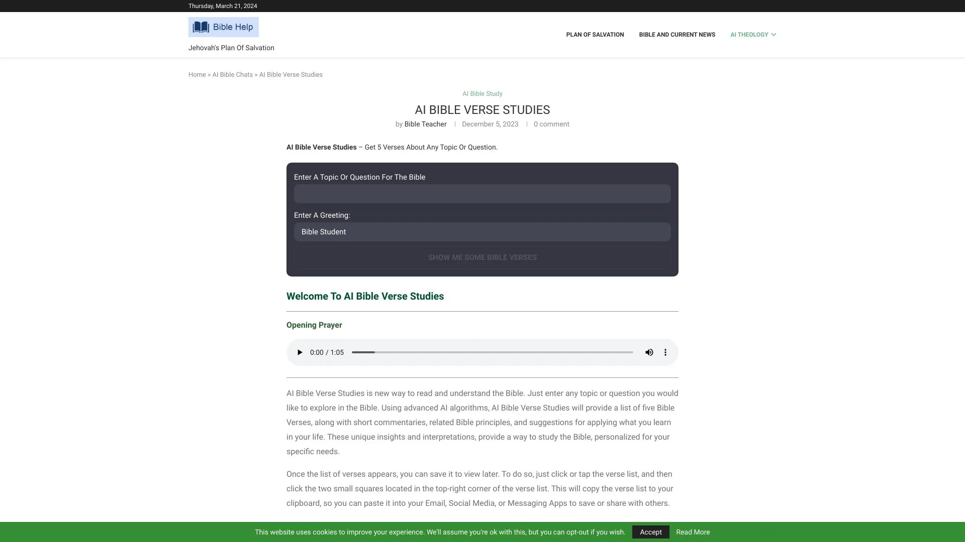AI Bible Verse Studies screenshot