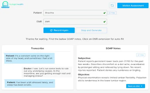 Octopi.health screenshot