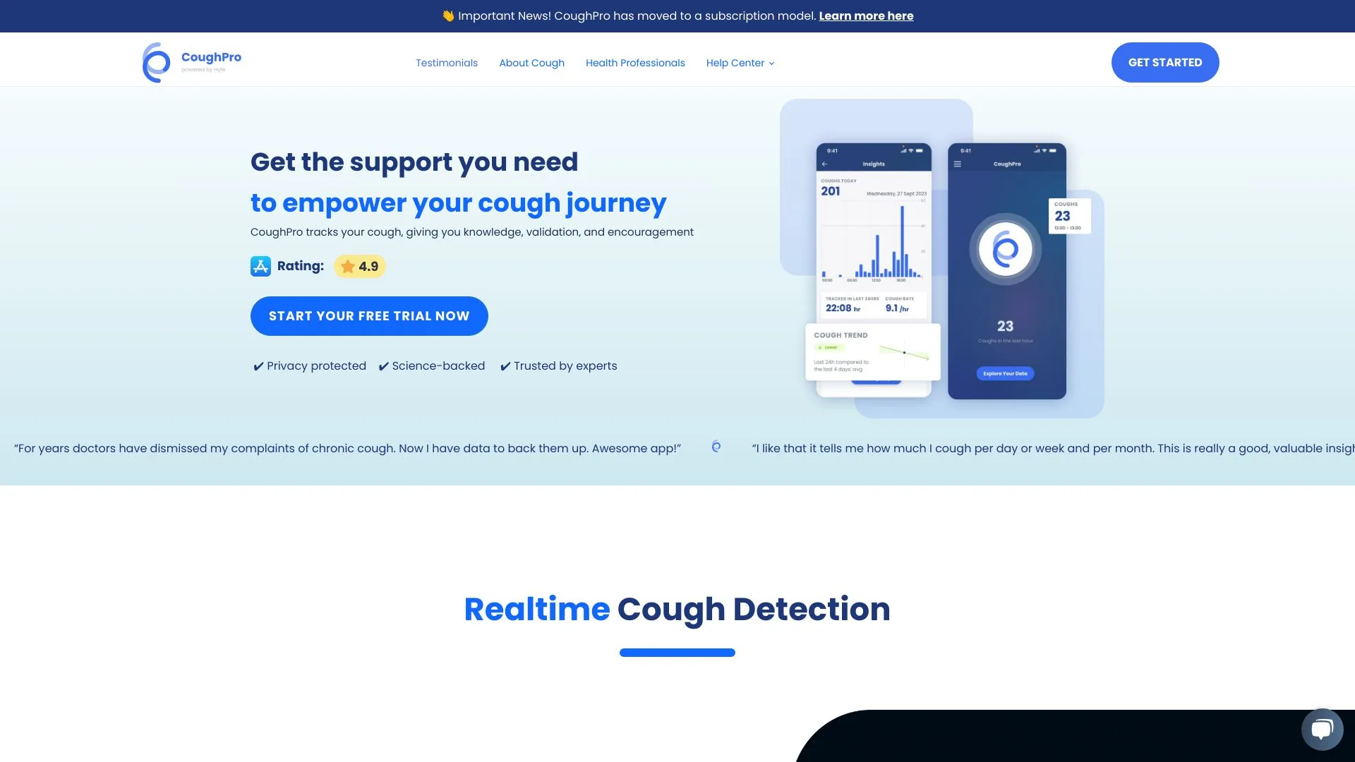 CoughPro screenshot