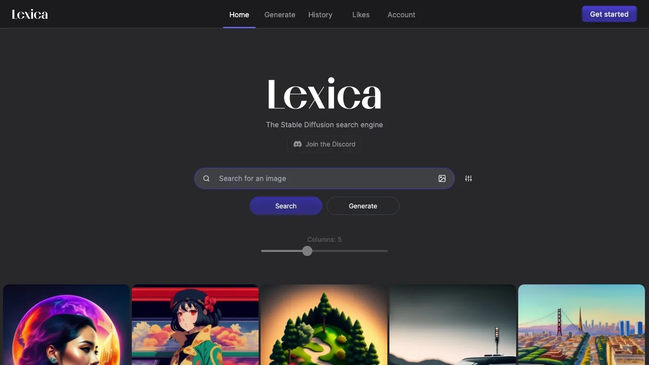 Lexica screenshot