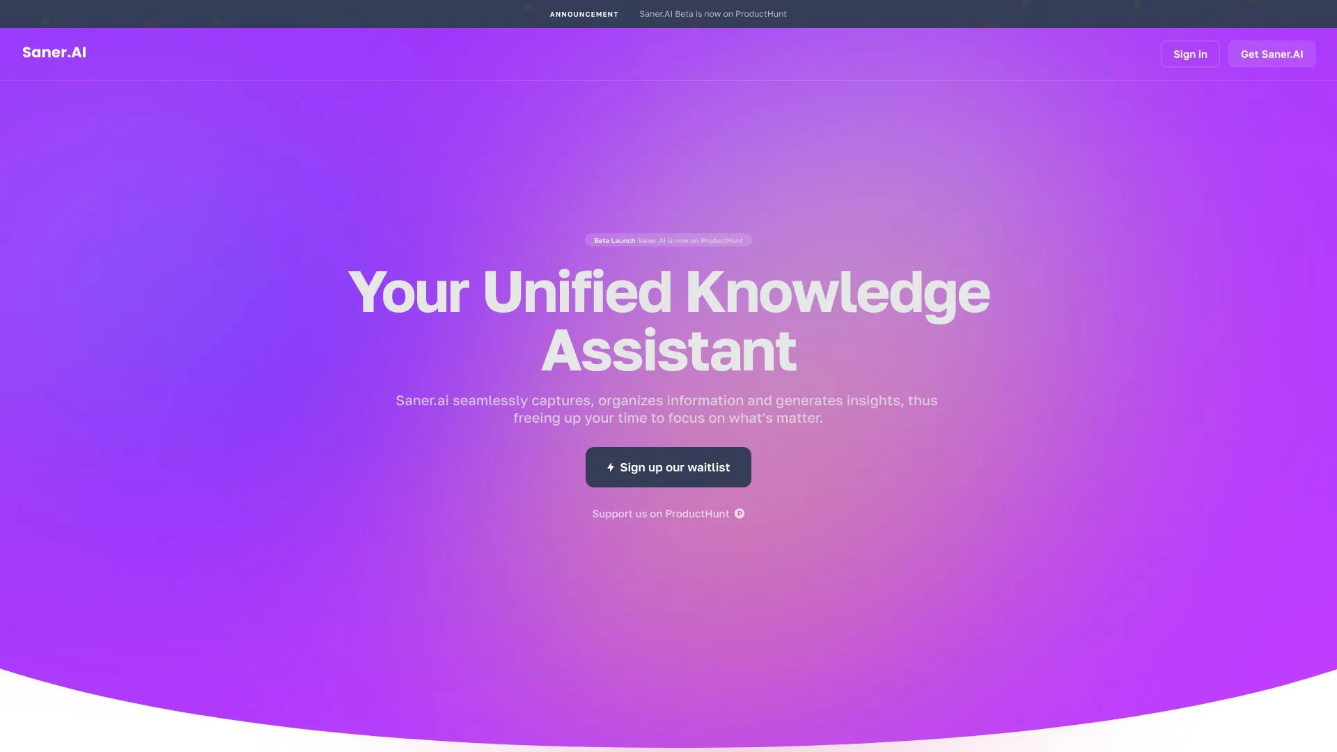 Saner.AI screenshot