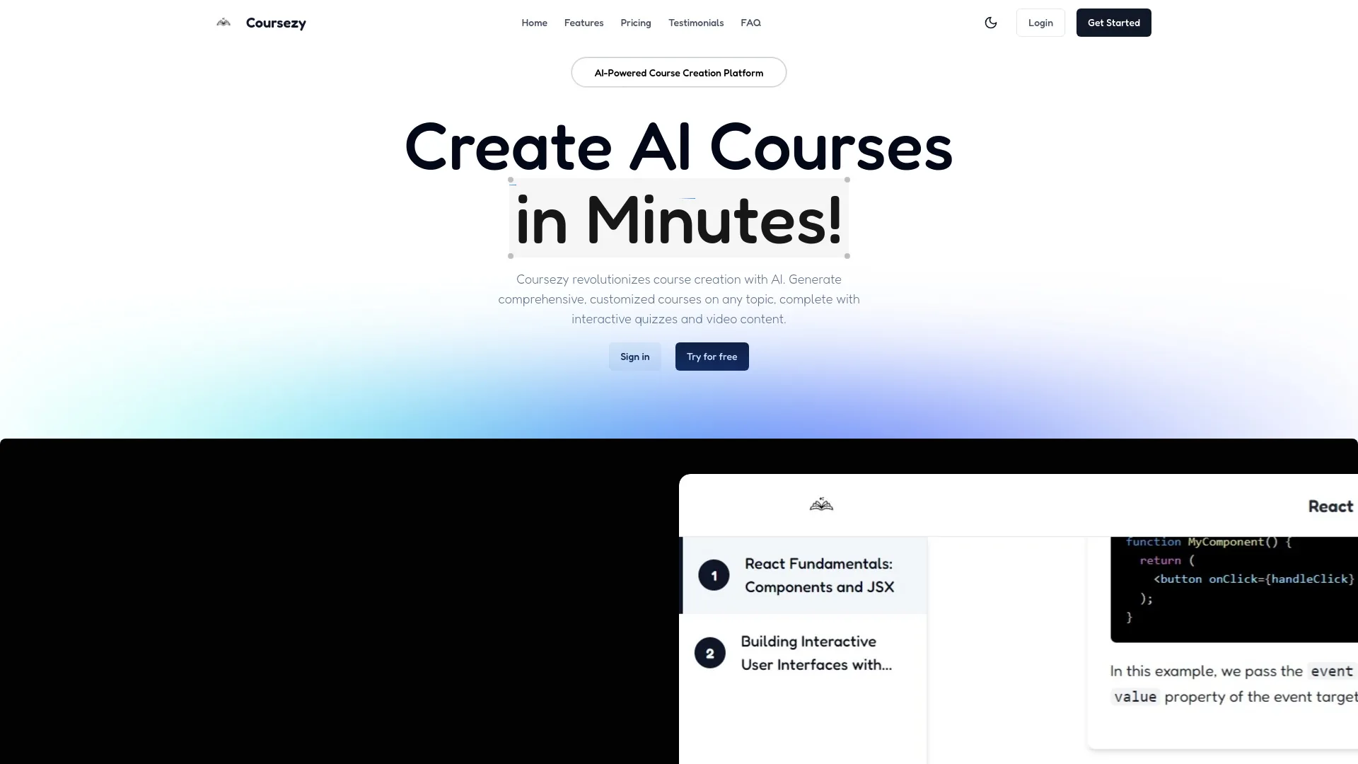 Coursezy screenshot