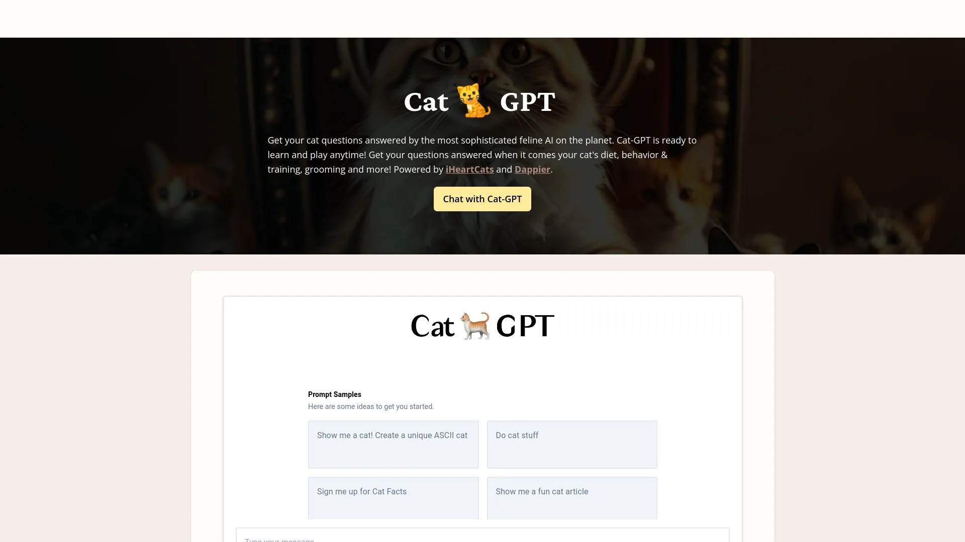Cat-GPT screenshot