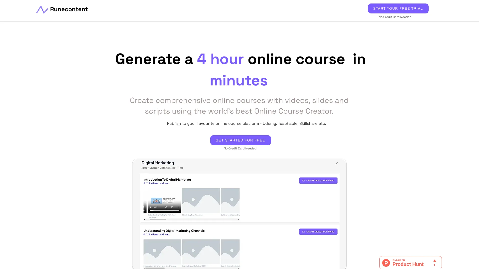 Rune Content | AI Course Maker screenshot