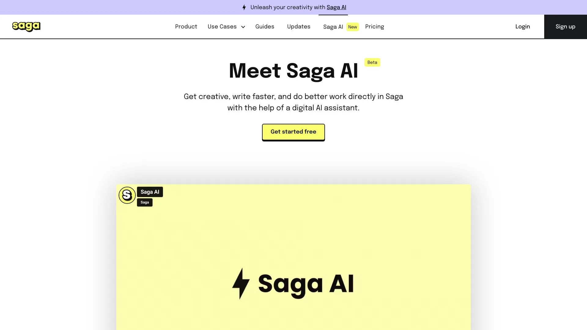 Saga - AI workspace for notes, docs and tasks screenshot