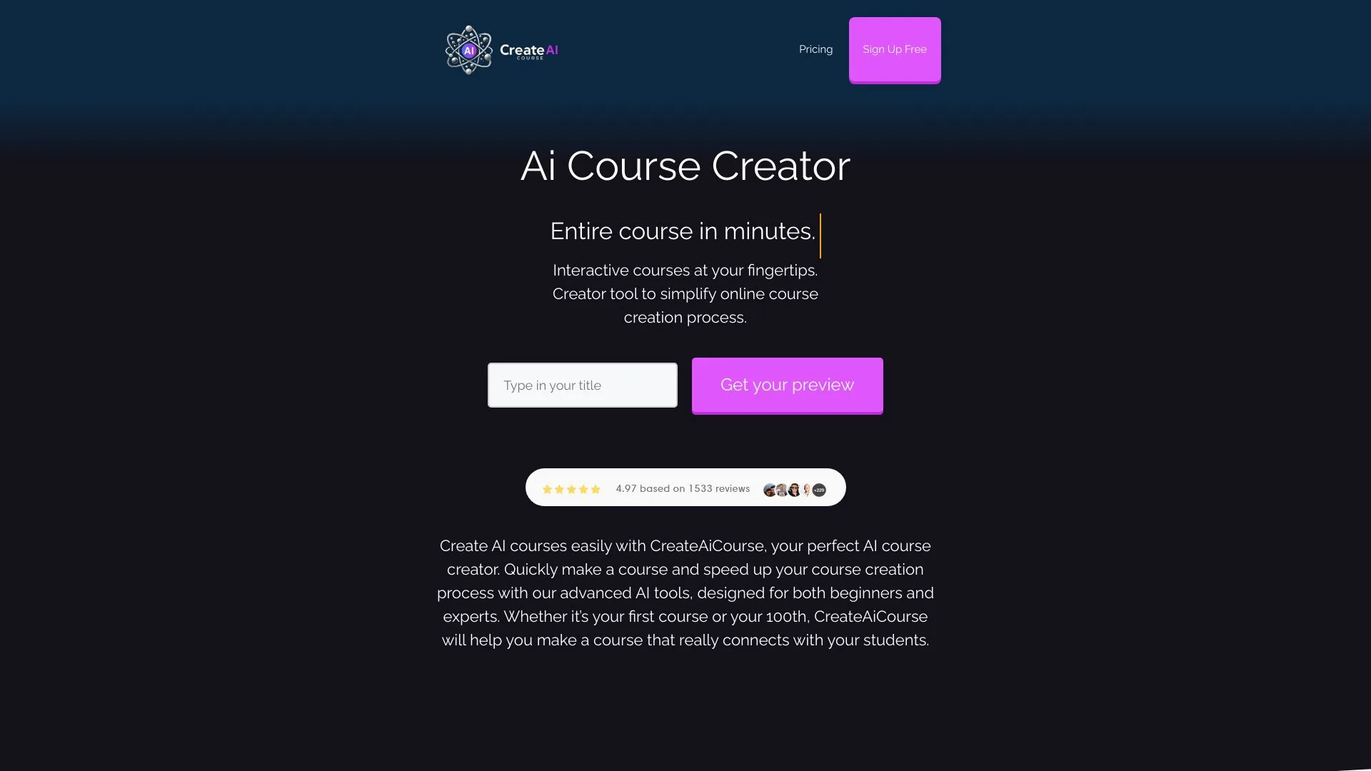 CreateAiCourse screenshot