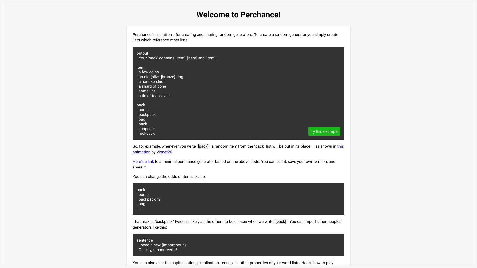 Perchance AI screenshot