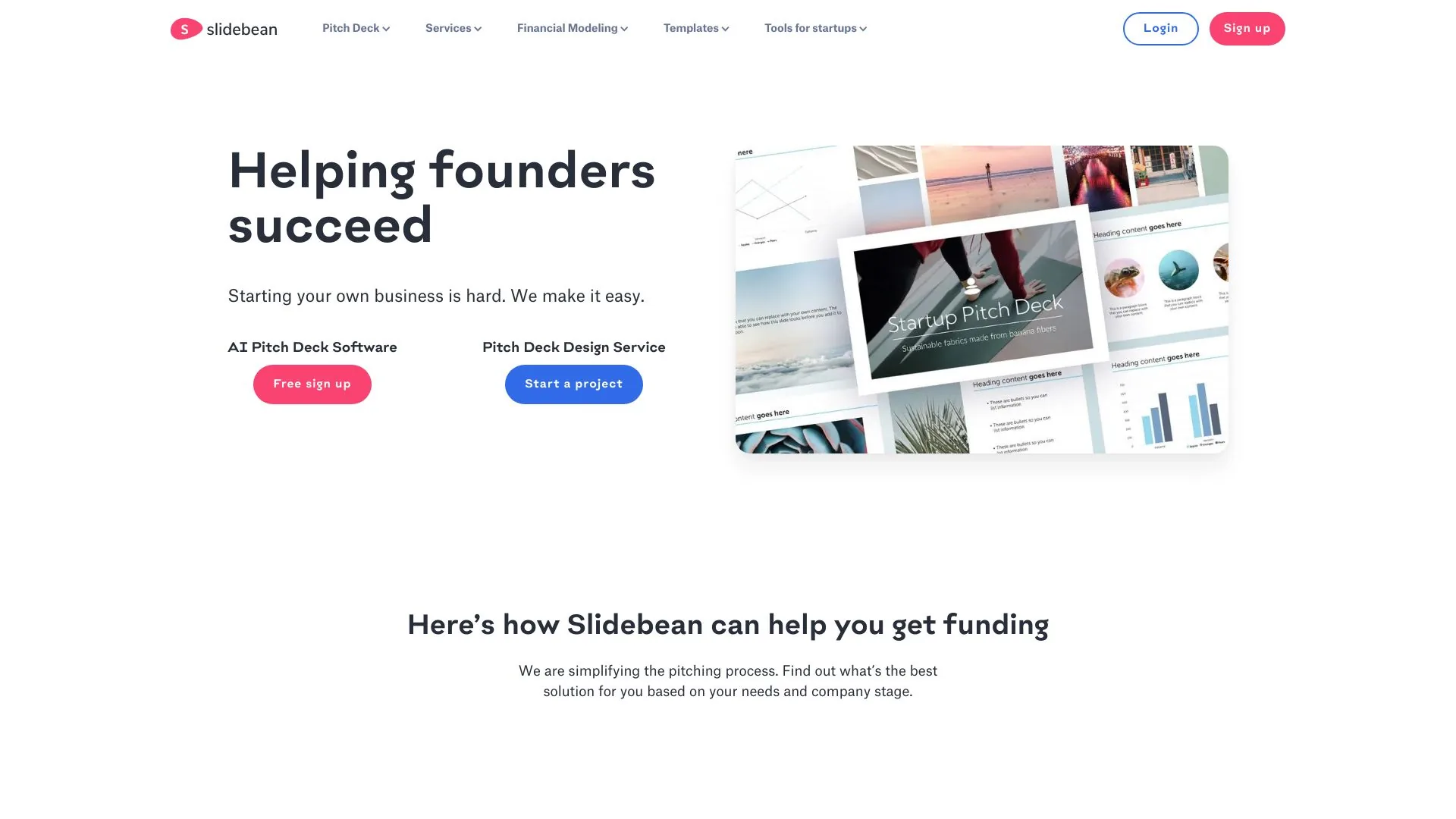 Slidebean Founder Platform screenshot