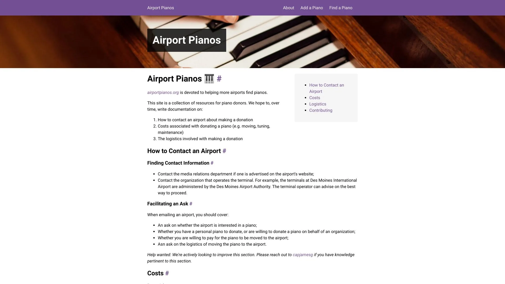 Airport Pianos screenshot