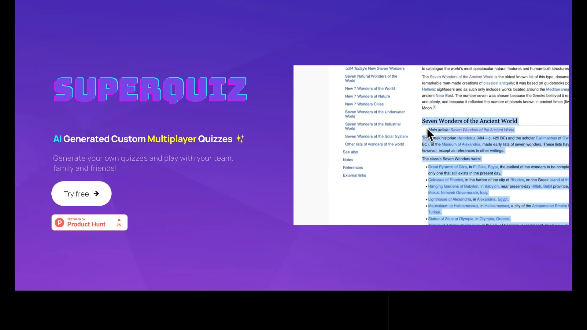 SuperQuiz screenshot