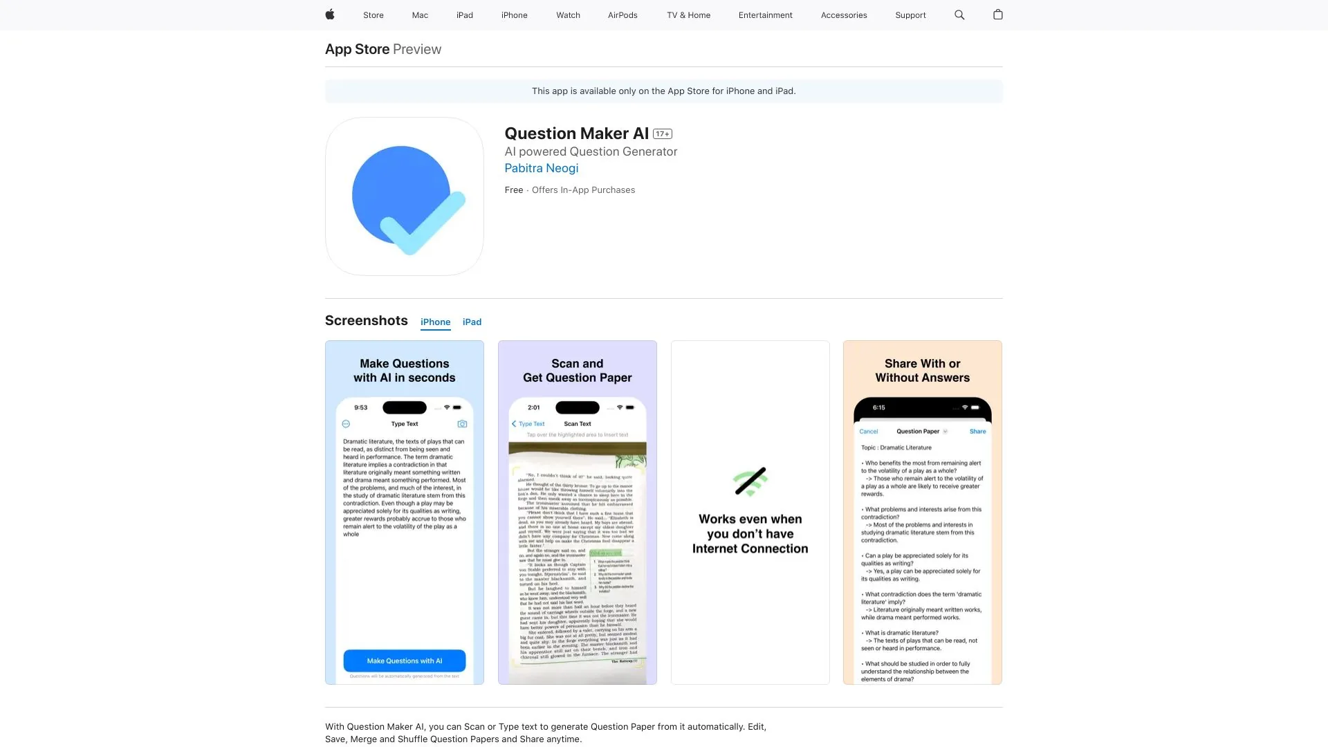 Question Maker AI screenshot